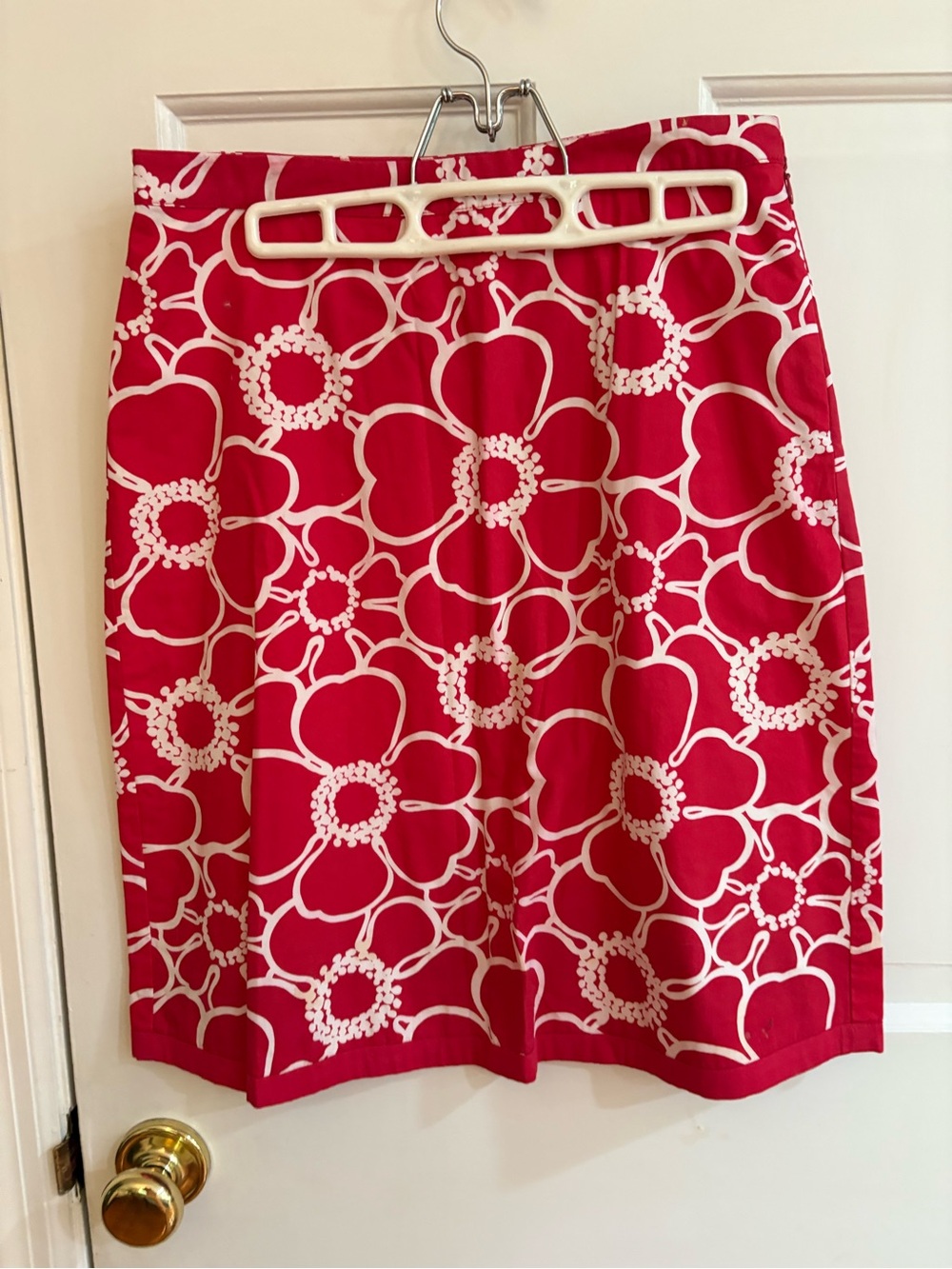 Boden pink  and White Floral A-Line Skirt
